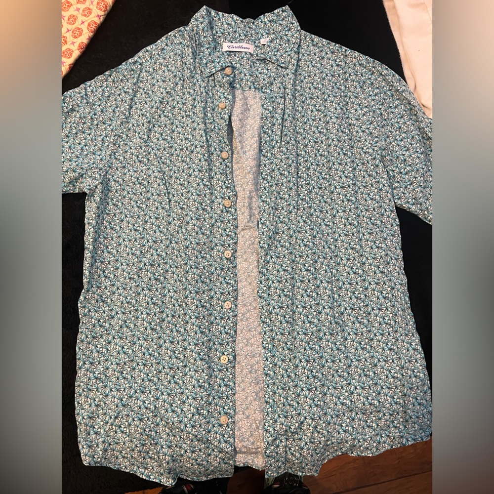 Men’s Palm Tree short sleeve button down shirt